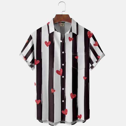 A love pattern short sleeve shirt
