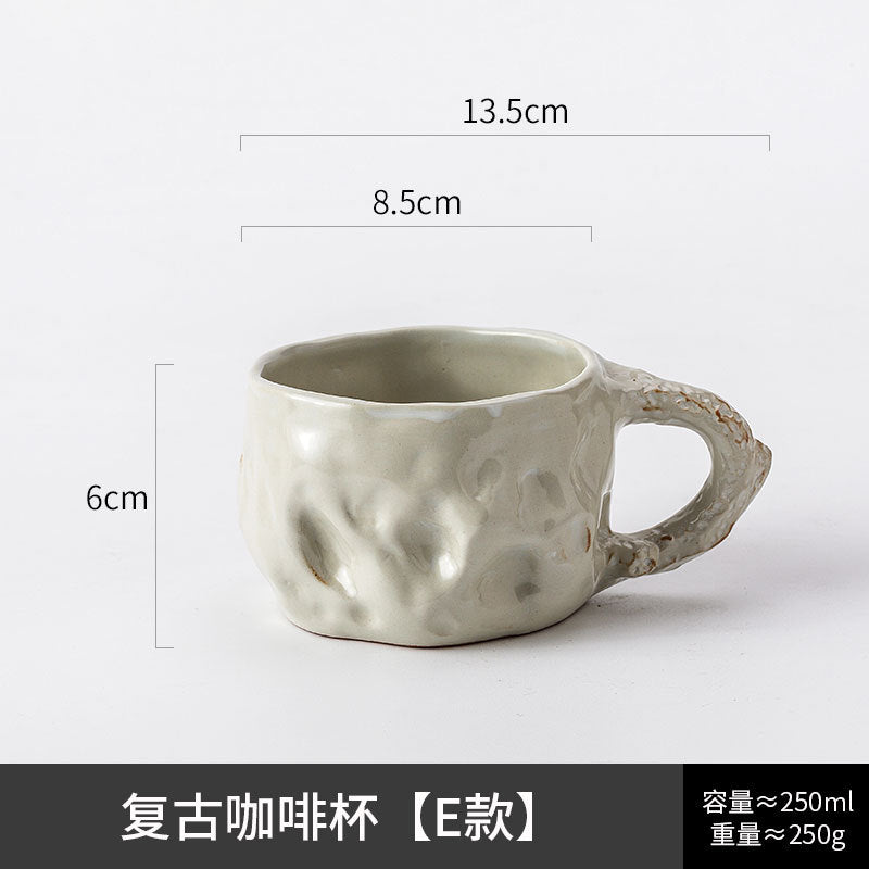 A ceramic coffee cup and saucer set