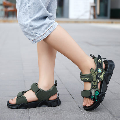 A new summer children's soft-soled beach shoes camouflage shoes boys' shoes army green casual children's sandals - Mixbatch