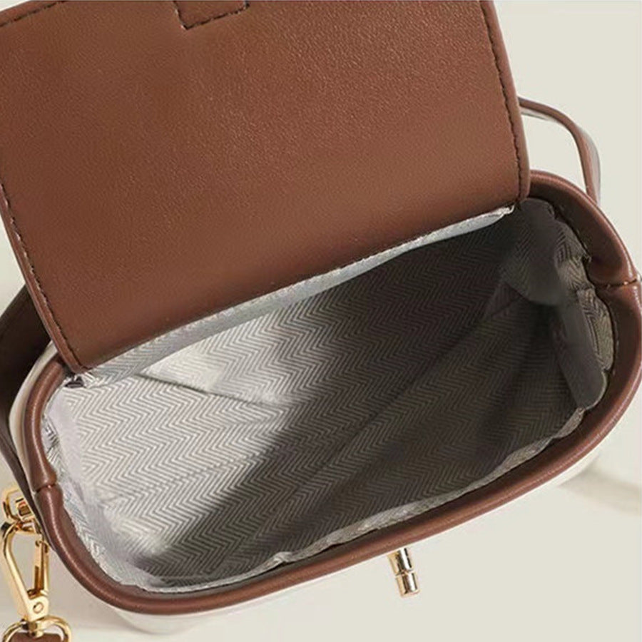 A portable box messenger bag trendy color matching bag women high sense niche women