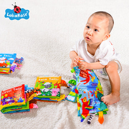 Animal Tail Cloth Book Baby Ringing Paper Cloth Book 0-1 Year Old Infant Toy Enlightenment Early Education Cloth Book