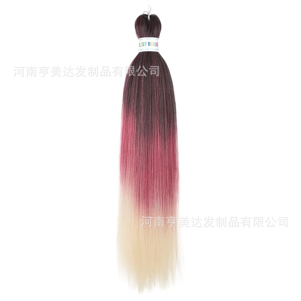 A EZ Color 26inch Women Chemical Fiber Long Straight Hair Large Easy Braided Hair Low Temperature Silk Long Straight Hair Wig