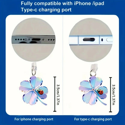 A Cross-border explosion Acrylic mobile phone dust plug Love milk tea dog and cat pendant Pendant Type-C oval interface
