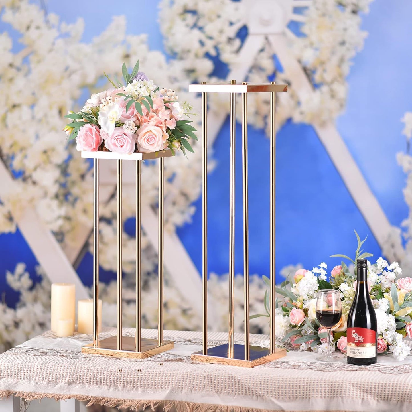 A box wrought iron flower stand