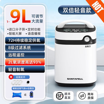 A 9L Oxygen Concentrator for Plug-in Use with EU Standard Plug