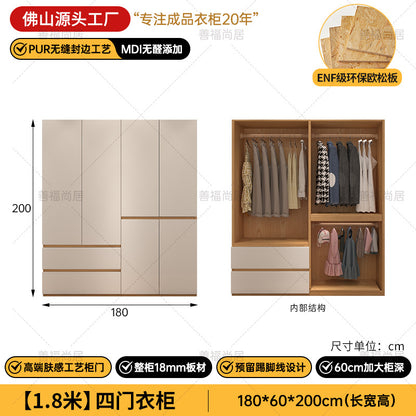 A The solid wood wardrobe with OSB board ENF grade melamine paint finish