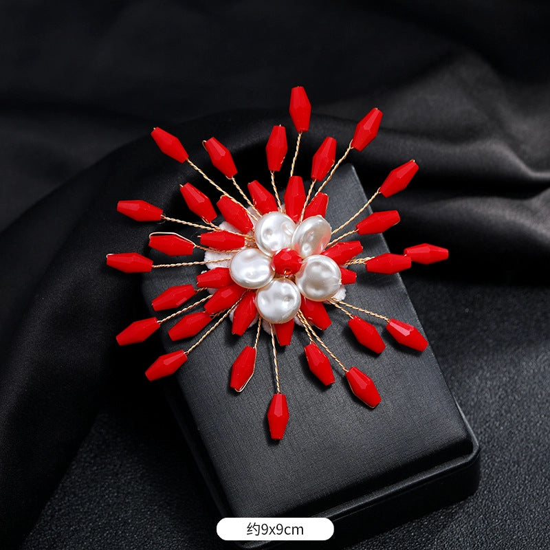 A elegant temperament luxury imitation pearl brooch women's fashion versatile snowflake pin high-end atmospheric corsage coat accessories - Mixbatch