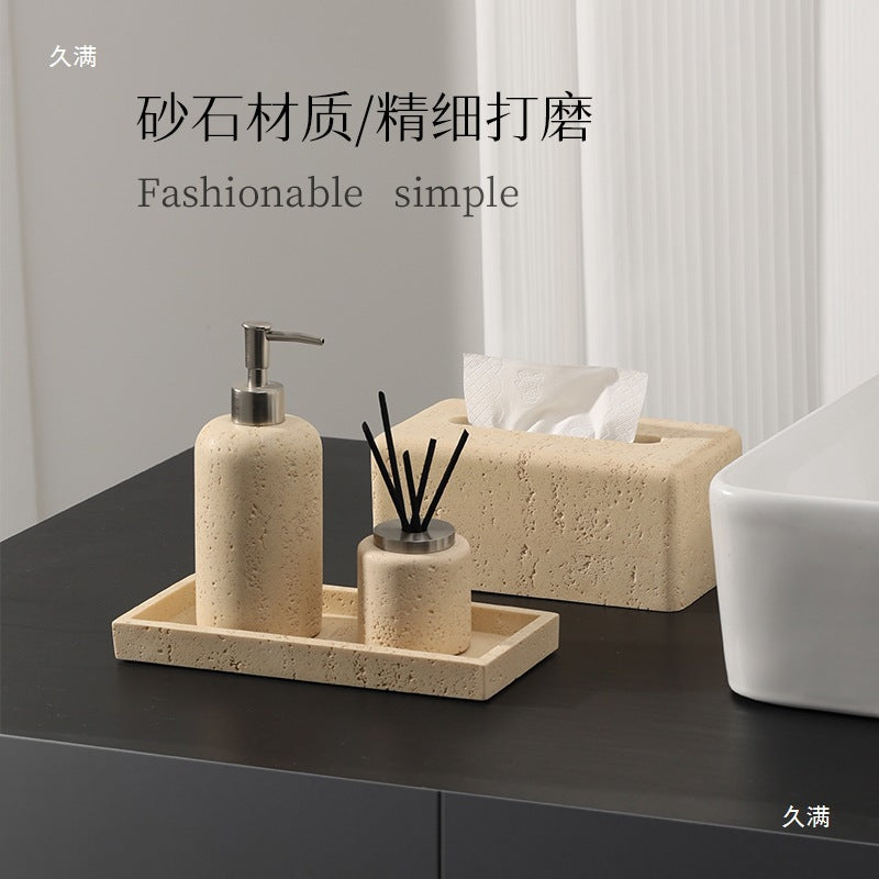 طقم حمام من حجر الترافرتين