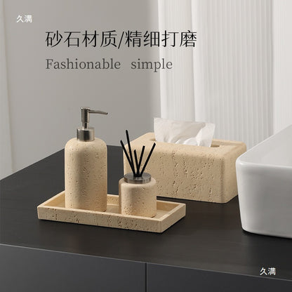 طقم حمام من حجر الترافرتين