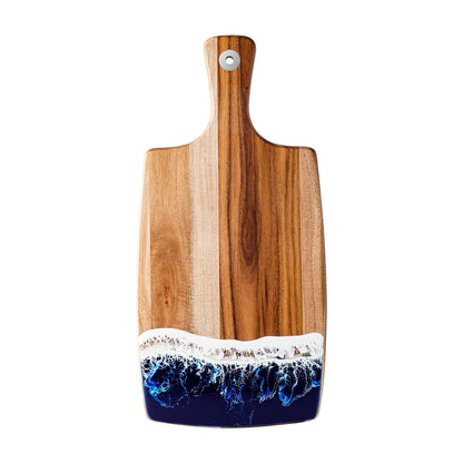 A Wave Resin Cutting Board Epoxy Resin Craft Acacia Wood Cutting Board River Beach Pattern Cooked Food Cutting Board