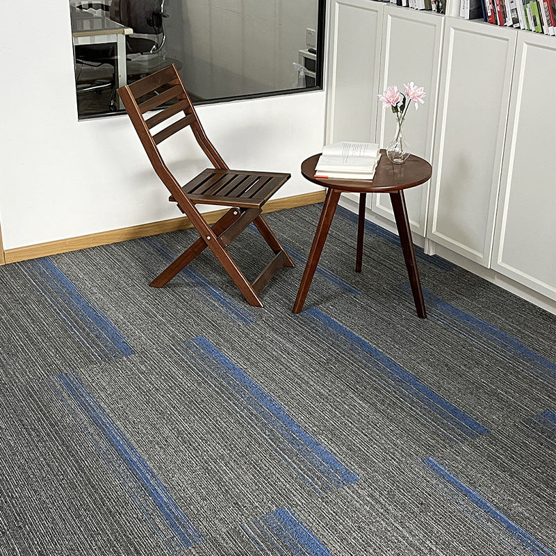 A Office  Building Meeting Room Fire Resistant Dirt Resistant Flame Retardant Environmental Protection Grey Striped Square Splicing B1 Fire Carpet