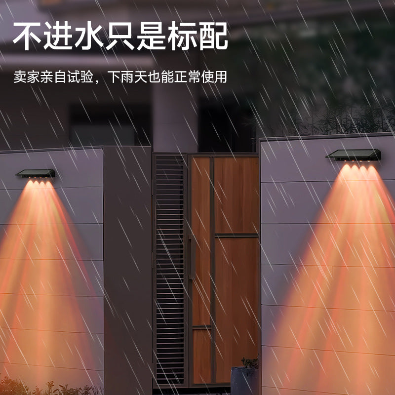 A Solar Step Light Outdoor Garden Decoration Light Wall Wall Light Automatic Switch Night Light Terrace Waterproof Balustrade Light