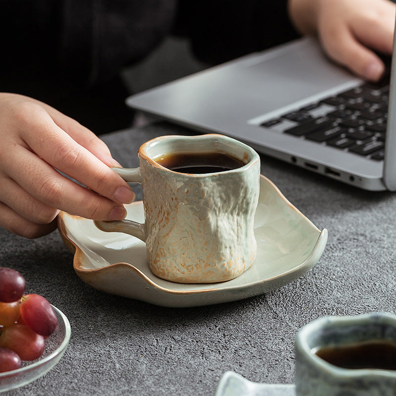 A creative ceramic cup and saucer