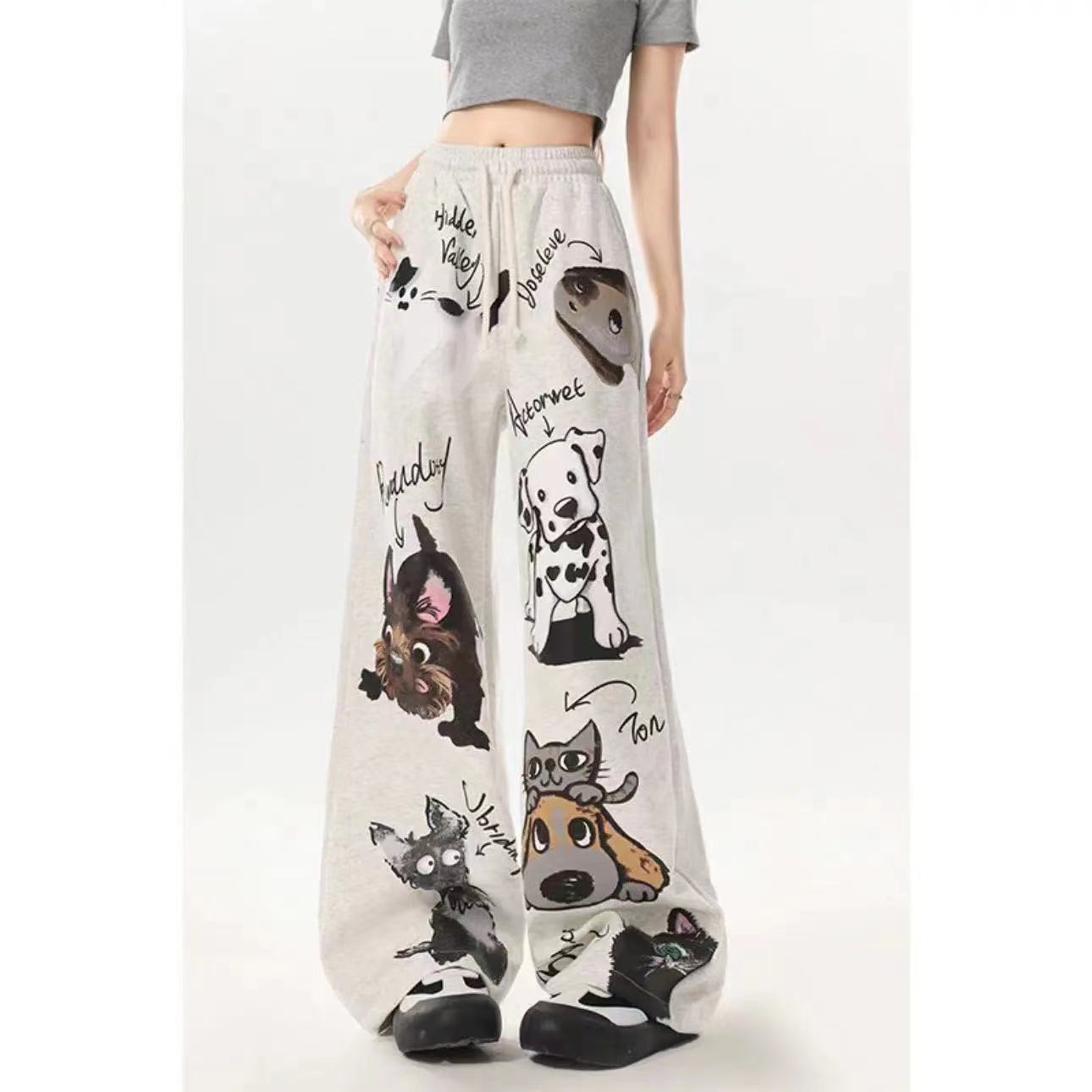 A printed slacks trousers