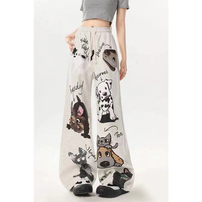 A printed slacks trousers