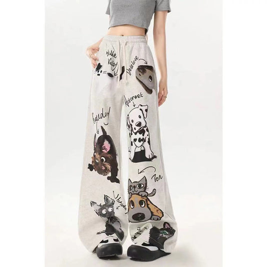 A printed slacks trousers
