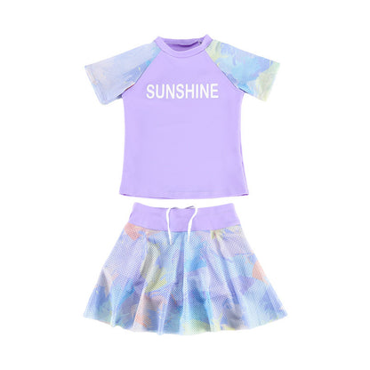 A medium and large children and girls swimsuit Japanese split swimsuit cartoon princess skirt hot spring swimsuit - Mixbatch