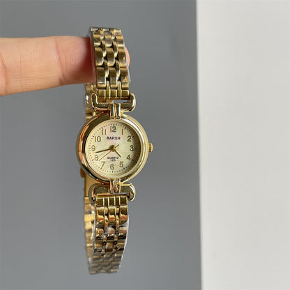 A Ladies Quartz Watch Female Retro Mini Disc Small Luxury Steel Belt