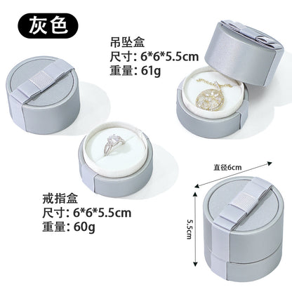 A Round Ribbon Bow Jewelry Box