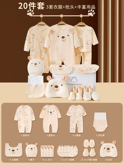 A12 Newborn baby clothes gift box, newborn four-season clothes, full moon set gift box. - Mixbatch