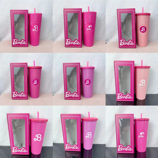 A baby Thailand Vietnam spot color box double layer random cup gem plastic cup straw cup water cup Barbie durian cup - Mixbatch