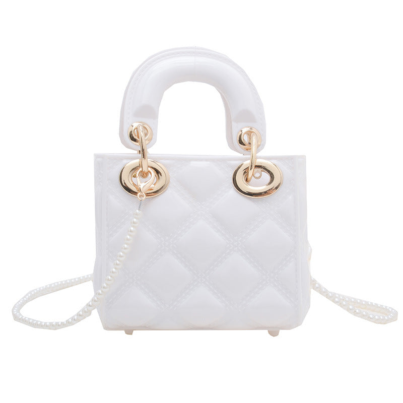 A summer new jelly bag children's bag mini bag diamond Princess Diana bag pvc bag pearl messenger women's bag - Mixbatch