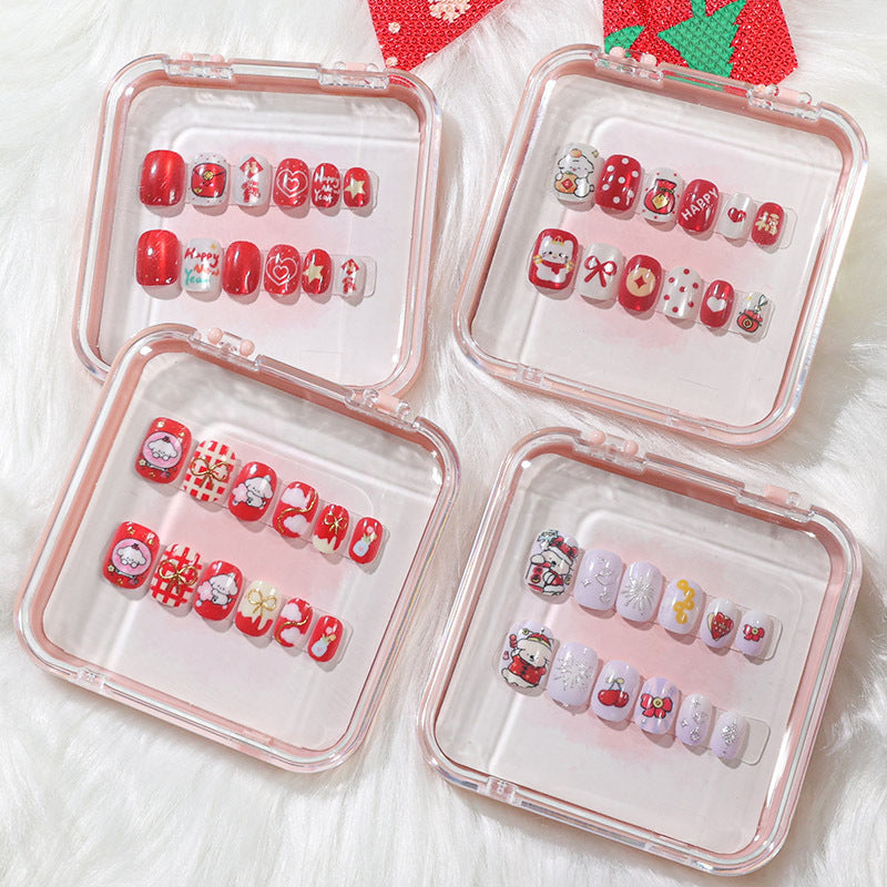 A new three-dimensional gilt cat's eye wearing armor, handmade nail piece nail piece finished nail piece cute cartoon nail sticker - Mixbatch