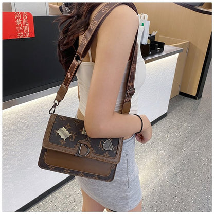 A printed handbag