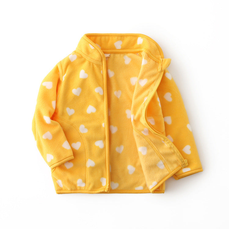 A children's warm fleece jacket for winter