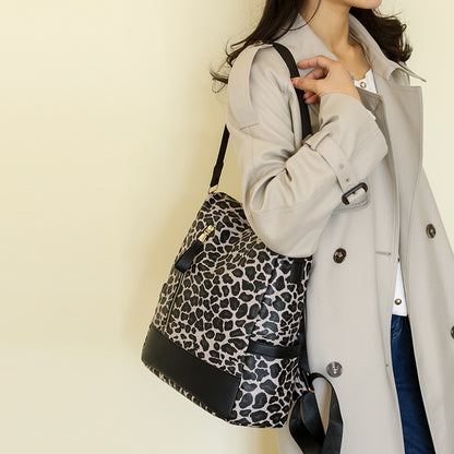 A European and American retro leopard print backpack women's bag - Mixbatch