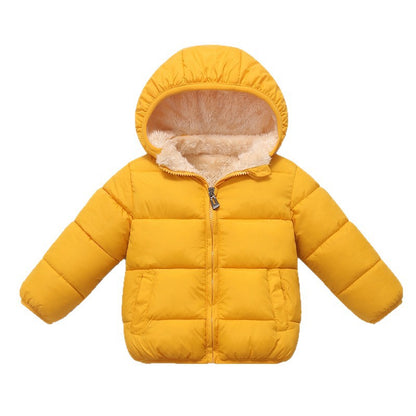 A children's down cotton-padded clothes, winter clothes, down boys and girls, small and medium-sized children's clothing, thick hat-off jacket, children's cotton-padded jacket