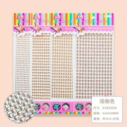 A diamond sticker handmade creative diamond pearl sticker flat bottom diamond decorative car sticker acrylic diamond universal color sticker - Mixbatch