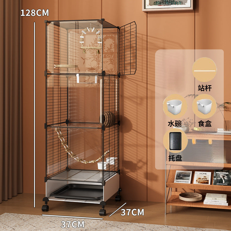 Household tiger skin bird cage large cockatoo special pearl bird luxury embroidered eye villa new starling bird cage - Mixbatch