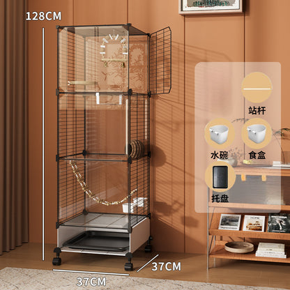 Household tiger skin bird cage large cockatoo special pearl bird luxury embroidered eye villa new starling bird cage - Mixbatch