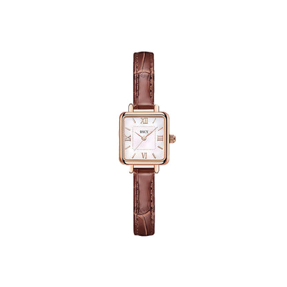 A new retro sugar cube elegant small brown watch RISCYUE luxury classic quartz women's watch