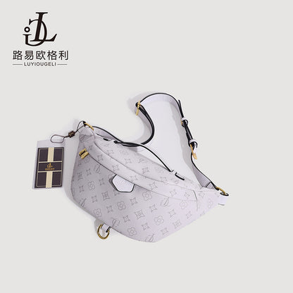 A retro trendy star with the same versatile chest bag large capacity crossbody shoulder dumpling bag