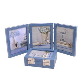 A three-fold wooden photo frame photo frame table 7-inch 8-inch double-sided folding photo frame literary picture frame