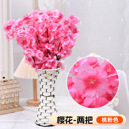 A Simulation Cherry Blossom Branch Cherry Blossom Tree Plastic Peach Blossom Arrangement Wedding Ceiling Decoration Indoor Home Tabletop Ornament