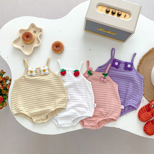 A children's clothing spot summer thin small suspender clothes baby girl triangle bag fart clothes out one-piece climbing clothes - Mixbatch