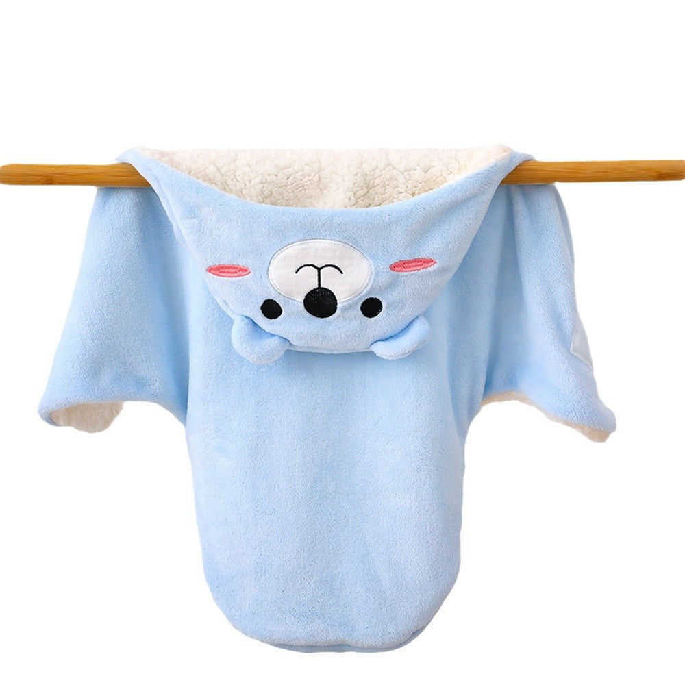 Cross-border newborn baby blanket newborn blanket cartoon spring and autumn winter single baby delivery room thickened swaddle sleeping bag
