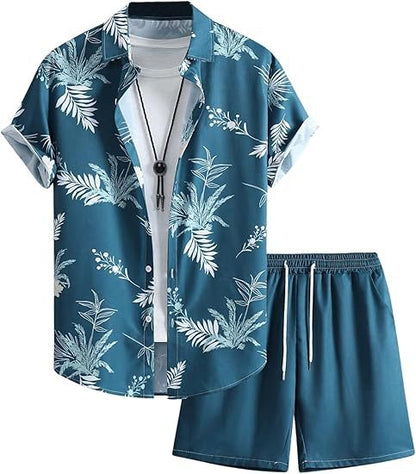 A Men's Short Sleeve Shorts Shirt Set