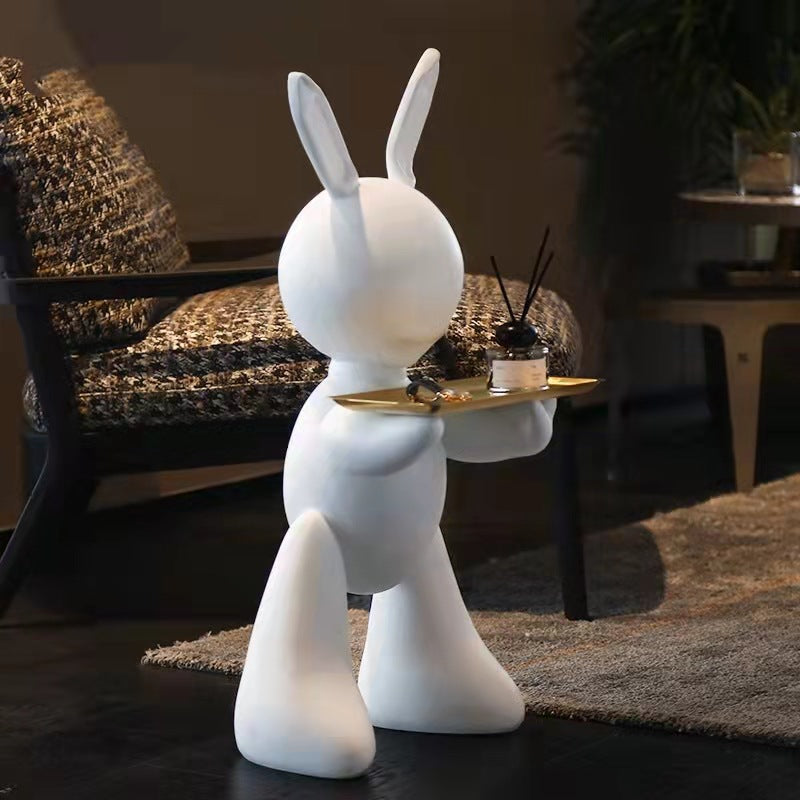 A rabbit resin creative ornament