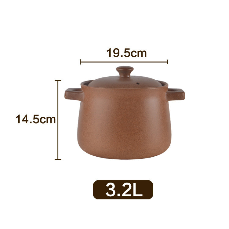 A terracotta casserole soup