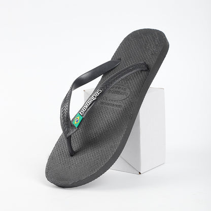 A Brazilian Havana Solid Color Rubber Non-Slip Men's Flip-flops Home Beach Flip-flops