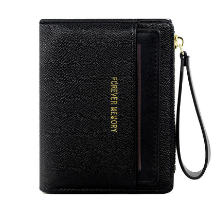 A new women's wallet short solid color card bag women's high-end cross-border zipper change bag source manufacturer