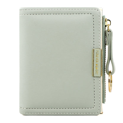 A new women's wallet short solid color card bag women's high-end cross-border zipper change bag source manufacturer