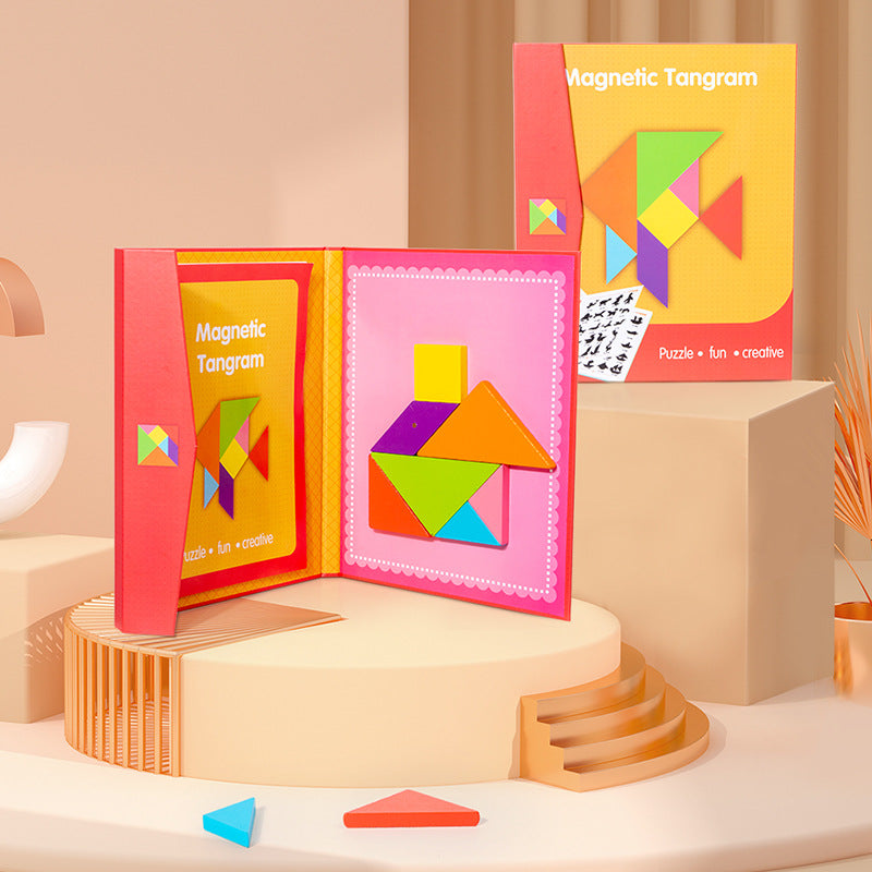 A magnetic tangram teaching aid