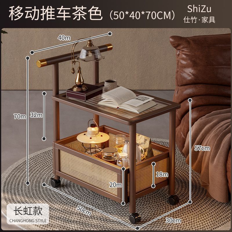 A bamboo movable side trolley