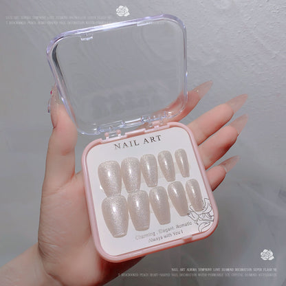 A new nail art wear nail spar cat eye flash diamond nail patch wear nail handmade nail art fake nail wholesale - Mixbatch
