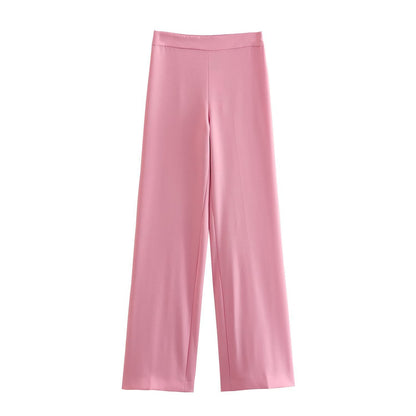 A new women's dress collar blazer + high waist loose trousers suit